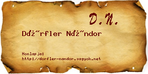 Dörfler Nándor névjegykártya