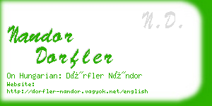 nandor dorfler business card